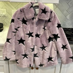 Avec Les Filles purple fur star coat. Worn 2x.